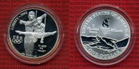 USA 1 Dollar Commemorative Silber USA 1 Dollar Silber 1995 Olympische Spiele Atlanta 1996 Turnen PP