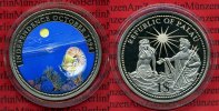 Palau 1 Dollars Farbmünze Palau 1 $ 1994 Cu/Ni, Farbmünze Marine Life Protection Nautilus Independence