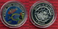 Liberia 1 Dollar Farbmünze Liberia 1 $ 1997 Farbmünze Marine Life Protection Doktorfische Picture