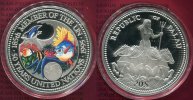 Palau 20 Dollar Silbermünze 5 Unzen Farbmünze Palau 20 Dollars 1995 5 Unzen Feinsilber Farbmünze UN Beitritt Marine Life PP