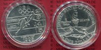 USA 1 Dollar Commemorative Silber USA 1 Dollar Silber 1995, Olympische Spiele Atlanta 1996 Silber laufen