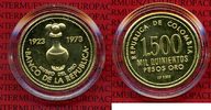 Kolumbien Colombia 1500 Pesos Gold Colombia 1500 Pesos Gold 1973, o. J., Gold Museum Zentralbank 50 Jahre
