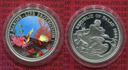 Palau 5 Dollars Farbmünze Palau 5 $ 1994 Silber Farbmünze Marine Life Protection, Clownfisch, PP