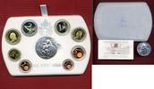 Vatikan, Vatican Euro Kursmünzensatz Offiziell, 3,88 Euro Vatikan Kursmünzensatz KMS 2003 Papst Johannes Paul II. PP, mit Silbermedaille