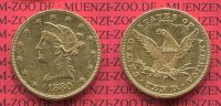 USA 10 Dollars Goldmünze Eagle Coronet Head USA 10 Dollars Liberty, Frauenkopf, 1880 o. Mzz. Coronet Head Gold Ten D.