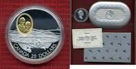 Kanada, Canada 20 Dollars Silbermünze mit Goldinlay Kanada 20 Dollars 1991 Luftfahrt Serie I, The Silver Dart