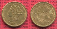 USA 20 Dollars Goldmünze Double Eagle USA 20 Dollars Liberty, Frauenkopf, Double Eagle 1878 S Gold, sehr schön