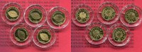 Bundesrepublik Deutschland 5 x 20 Euro Buche A, D, F, G, J Satz Satz Deutscher Wald Buche 2011 alle 5 Münzprägestätten komplett 5 x 1/8 Unze