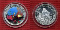 Palau 5 Dollars Silber Farbmünze Palau 5 Dollars 1994 Farbmünze Silber, Marine Live Protection Clownfisch