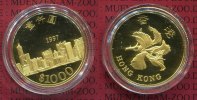 Hong Kong 1000 Dollars Hong Kong 1000 Dollars 1997, Gold PP Rückgabe von Hong Kong an China