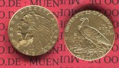 USA 2 1/2 Dollars Indian Head Goldmünze USA 2 1/2 Dollars 1915 Gold, Indian Head, Indianer ,