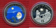 Palau 1 Dollar Farbmünze Palau 1994 1 Dollar Farbmünze Kapsel Nautilus