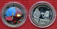 Palau 1 Dollar Farbmünze Palau 1994 1 Dollar Farbmünze Kapsel Clownfisch