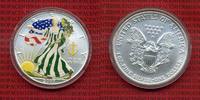USA 1 Dollar Silver Eagle 1 Unze Farbmünze...