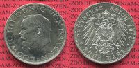 Bayern 5 Mark Ludwig III. 1914 Bayern 5 Mark 1914 D, Ludwig III. J. 53, Silber Fleckig, Lagerpatina !