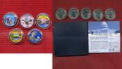 USA 5 x USA State Quarters Farbmünzen 2003...