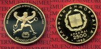 Griechenland Greece 2500 Drachmen Goldmünze Griechenland 2500 Drachmen Gold 1982 Leichtatletik EM Athen Wettkampfgott Agon