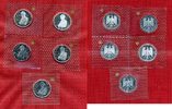 Bundesrepublik Deutschland 5 x 10 DM Silbergedenkmünzen BRD 5 X 10 DM 1997 A,D,F,G,J komplett, Heinrich Heine, PP Noppenfolie