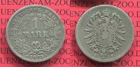 Kaiserreich 1 Mark Silbermünze 1 Mark Silber, 1873 F ; J. 9 Besserer Jahrgang !