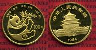 China 100 Yuan Panda, 1 Unze China 100 Yuan 1984 Gold Panda, 1 Unze Stempelglanz Selten