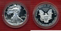 USA 1 Dollar Silver Eagle 1 Unze USA 1988, 1 Dollar Liberty Silver Eagle mit Kapsel