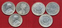 Indien Lot 3 x 1 Rupie Silber Indien 3 x 1 Rupie, 1862, 1919, 1919 Silber Lot