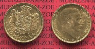 Dänemark, Denmark 20 Kronen Goldmünze Kursmünze Dänemark 20 Kroner Gold, 1916, Christian X. vz-Prfr. Kursmünze