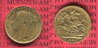 England Great Britain UK Australien Sovereign Goldmünze für Australien M England 1885 M Sovereign Jugendlicher Kopf Goldmünze Victoria