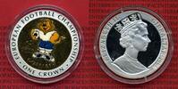 Gibraltar 1 Crown Silber Farbmünze Gibraltar 1 Crown Silber Farbmünze 1996 Fußball Europameisterschaft