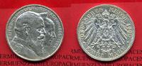 Baden 2 Mark Silbermünze 1906 fast vz Bade...