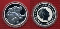 Australien, Australia 1 Dollar Koala 2008 1 Unze 31,1 g Australien 1 Unze 2008 1 Dollar Koala mit Jungtier Silber 1 Unze