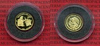 Mexico 2 Pesos Goldmünze 1/20 Unze Azteken Teocuitlatl Minigoldmünze 1/20 Unze PP