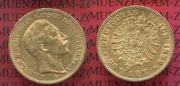 Preußen, Prussia German Empire 20 Mark Goldmünze Kursmünze Preußen 20 Mark Gold 1889 Wilhelm II. J. 250, Kleiner Adler