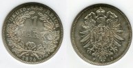 Kaiserreich German Empire General Issue 1 Mark Silbermünze Kursmünze 1 Mark Silber, 1874 F ; J. 9 Super Erhaltung !