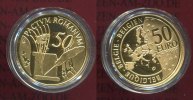 Belgien, Belgium 50 Euro Gold Goldcoin Commemorative Belgien 50 Euro Gold 50 Jahre Römische Verträge 2007 in Kapsel PP