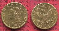 USA 10 Dollars Goldmünze Eagle Coronet Head USA 10 Dollars Liberty, Frauenkopf, 1889 S Coronet Head Gold Ten D.