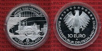 Bundesrepublik Deutschland, Germany FRG 10 Euro Silbermünze Commemorative Coin 10 Euro 2010 D 175 Jahre Eisenbahn in Deutschland Spiegelglanz mit Kapsel