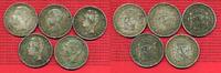 Spanien  5 x 5 Pesetas Silber 1871 - 1889 Lot siehe Bild Spanien 5 x 5 P... 199,00 EUR 