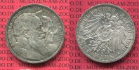 Baden, German Empire State of Baden 5 Mark Gedenkmünze Commemorative Coin Baden 5 Mark 1906, Goldene Hochzeit des Großerzogspaares J. 35,
