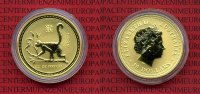 Australien, Australia 50 Dollars Lunar I Affe 1/2 Unze Gold Australia Lunar I Series Gold 1/2 Ounce Gold Year of the Monkey 2004
