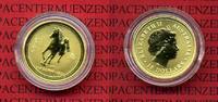 Australien, Australia 15 Dollars Goldmünze Australien 15 Dollars 1/10 Unze Lunar 2002 Jahr des Pferds, Year of the Horse
