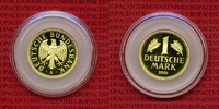 Bundesrepublik Deutschland, Germany FRG 1 DM Gold - Mark Abschied von der DM Goldmark 2001 A 1 DM Gold, Stgl. mit Originalkapsel