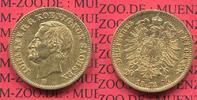 Sachsen German Empire Kingdom of Saxonia 20 Mark Goldmünze Kursmünze Sachsen 20 Mark Gold 1873 E König Johann J. 259