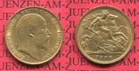 England Great Britain UK Half Sovereign Goldmünze England 1905 Half Sovereign Goldmünze Edward VII.