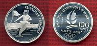 Frankreich, France 100 Francs Silbermünze Frankreich 100 Francs 1989 Eiskunstlauf Paar Silber PP Olympiade