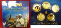 Deutschland, Germany 5 Medaillen Ku/Ni versilbert bzw. vergol Papst Benedikt XVI. - Medaillenset - Stationen seines Lebens