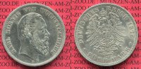Württemberg, German Empire State of 5 Mark Silbermünze Württemberg 5 Mark 1875, Kursmünze, König Karl , J. 173 Überdurchschnittlich