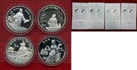 China Volksrepublik PRC 4 x 5 Yuan Silbermünzen China 4 x 5 Yuan 1989 Chin. Persönlichkeiten Satz Silber