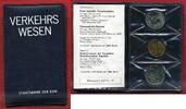 DDR Eastern Germany GDR 2 x 5 Mark Themensatz Verkehrswesen DDR 2 x 5 Mark 1988 Cu/Ni Verkehrswesen, Saxonia Rostock Stgl