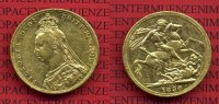 Großbritannien, England, UK, Great Britain Sovereign Goldmünze England 1892 Sovereign Goldmünze Victoria Melbourne